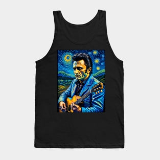 Johnny Cash in starry night Tank Top